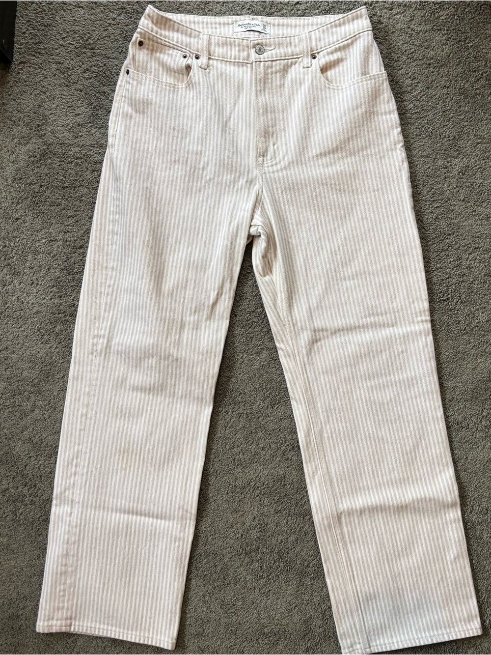 Abercrombie & Fitch Curve Love High Rise '90s Relaxed Jean Stripe 30/10R